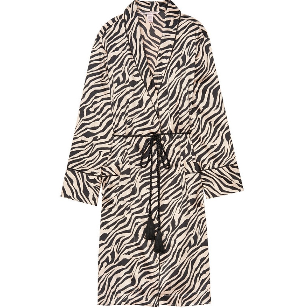 VICTORIA'S SECRET Tassel-tie Satin Robe Champagne